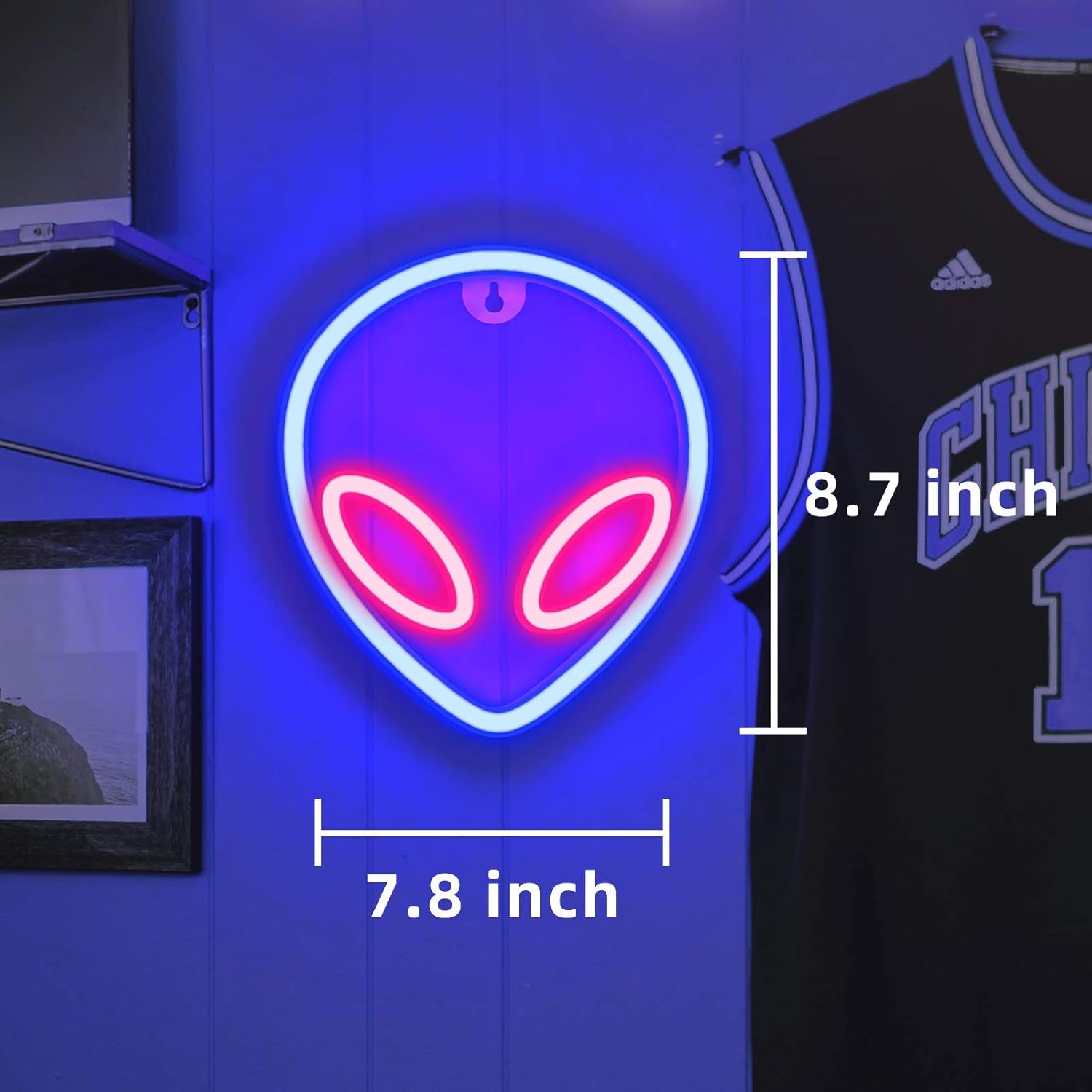 Neon Signs, Alien Neon Lights for Aesthetic Room Decor Light up Sign for Wall Decor Game Room Decor Cool Stuff for Teen Room Decor Led Sign for Man Cave Stuff, Trendy Home Decoration