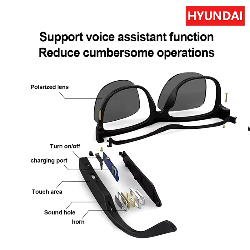 Choice  C8 Bluetooth 5.4 Glasses Earphones with Low Latency HD Call Mic Out Door Sports Driving Multi-Function Sunglasses