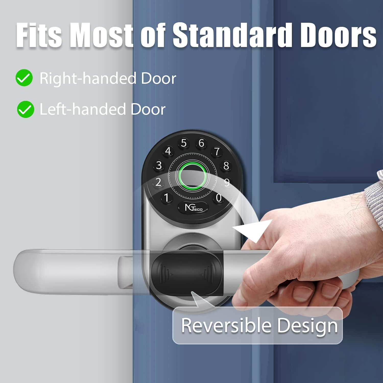 Smart Biometric Fingerprint Door Lock with Wifi, Keypad, and Bluetooth